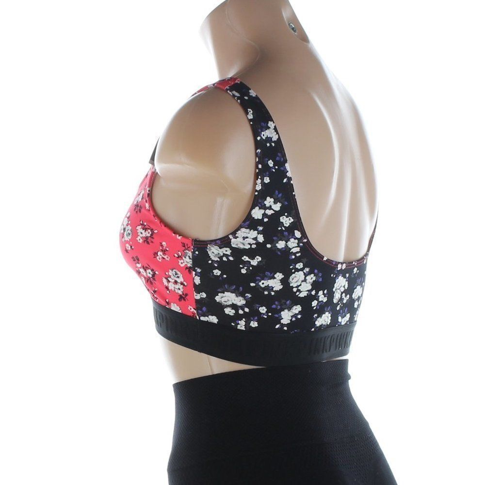 NWT PINK Victoria’s Secret Floral Mixed Print Sports Bra Red & Black S - Picture 3 of 9
